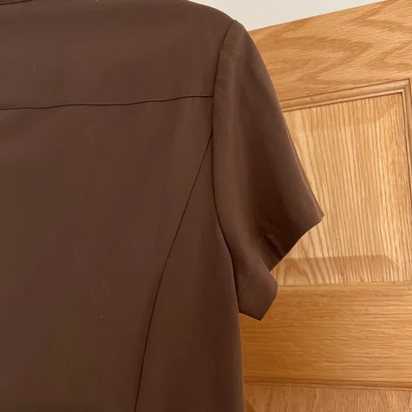 Talbots - Beautiful Brown Buttoned Dress - Size 12 Petite - Picture 11 of 16